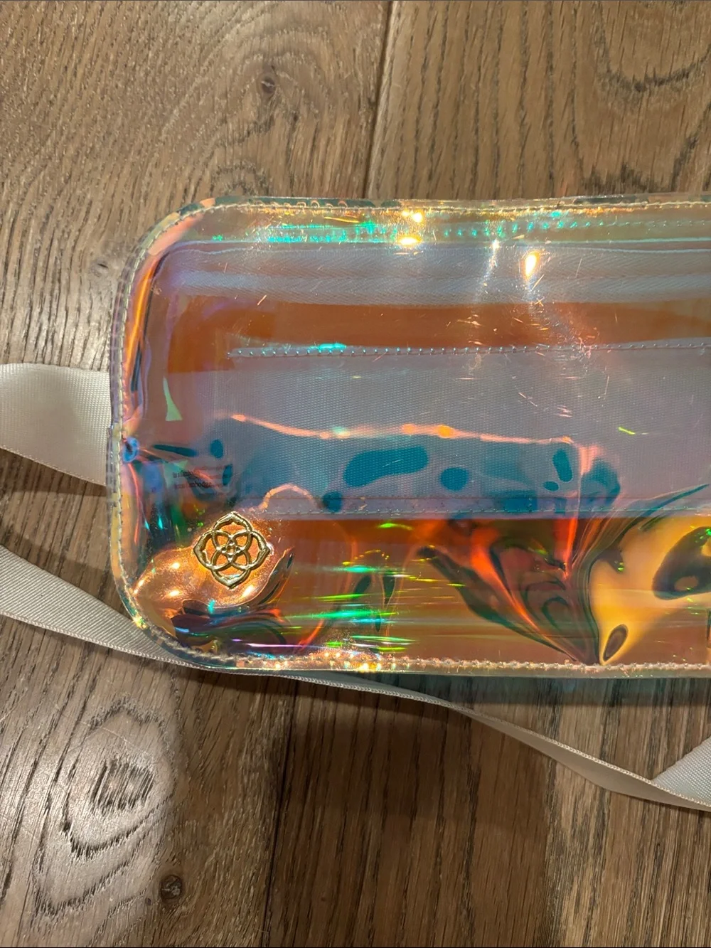 Kendra Scott Iridescent Holographic Shoulder Pouch - Pink/Green Shift
